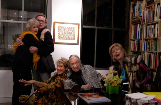 Phyllis Kind and friends in her office after an opening